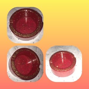 Glitter red ashtray